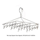 Clothes Drying Hanger Stainless Steel Multi Clip Laundry Drip Hanging Rack for Underwear Socks Hat No Loop Square - Extra Image