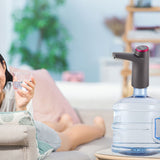 Automatic Water Dispenser USB Electric Water Bottle Pump for Camping Household Black Bulit in Battery