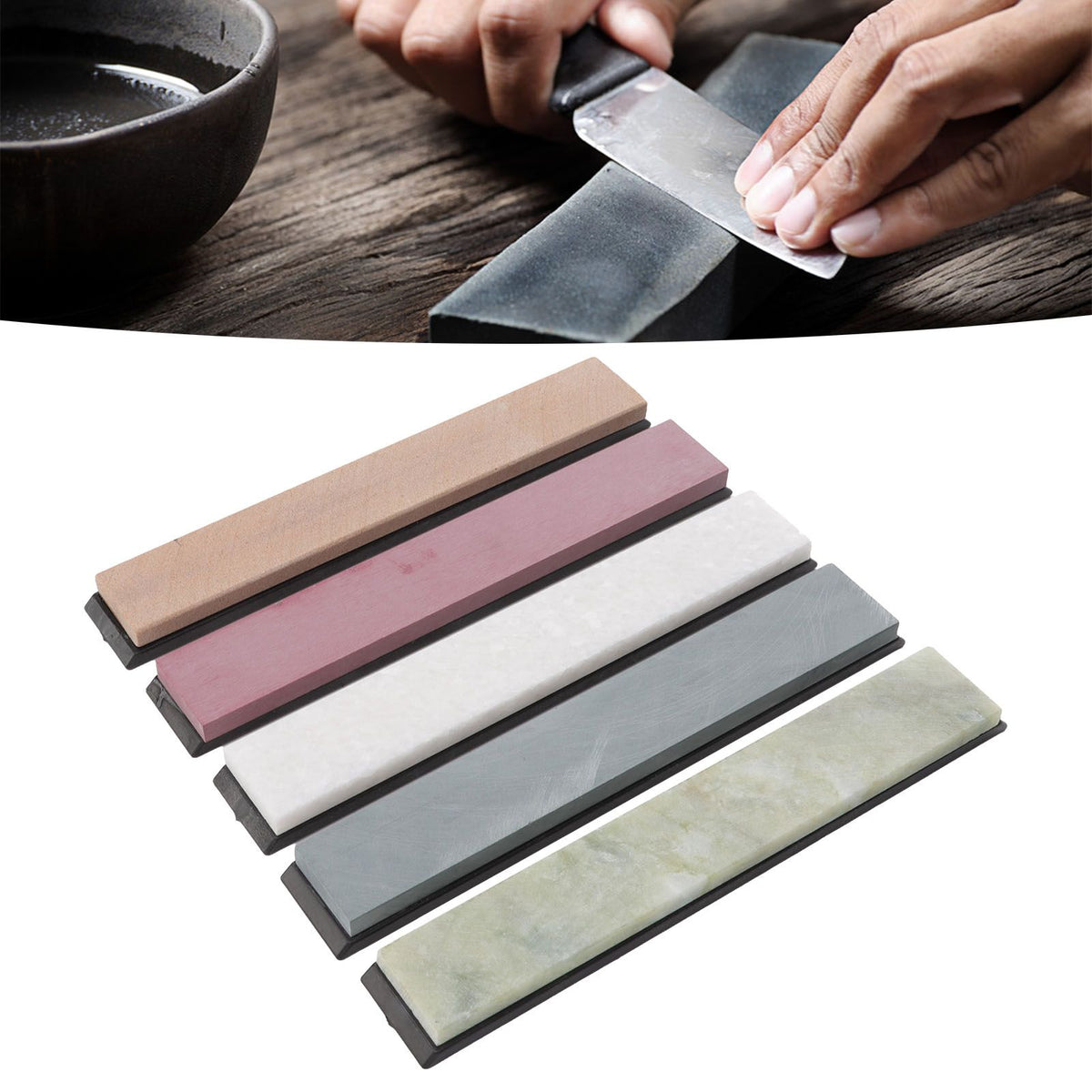 5Pcs Knife Sharpening Stone Knife Sharpener 1000 3000 5000 8000 10000 Grit for Home Kitchen Use