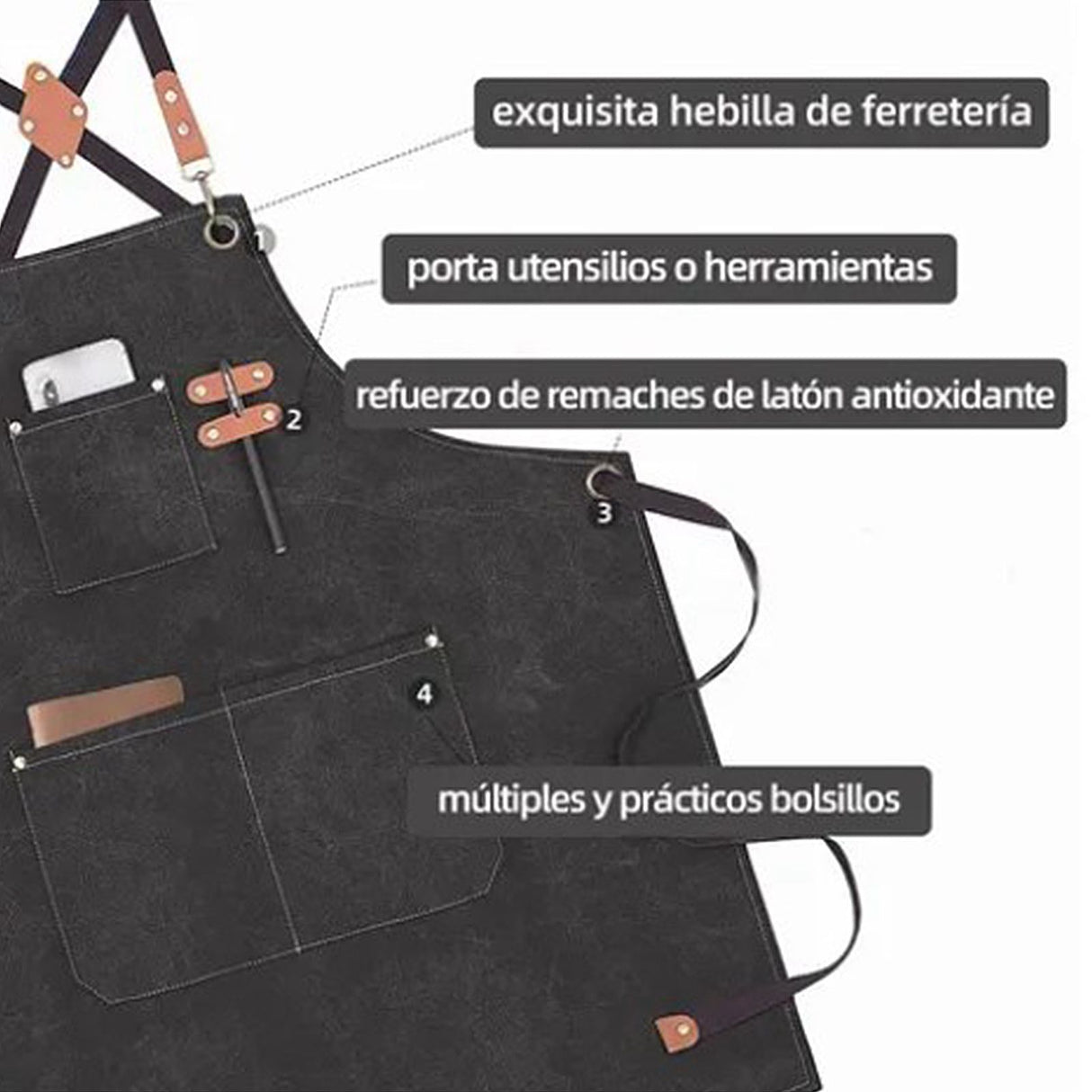 Work Apron Waterproof Breathable Adjustable Thickened Unisex Kitchen Apron with Pockets for BBQ Gardening Black