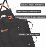 Work Apron Waterproof Breathable Adjustable Thickened Unisex Kitchen Apron with Pockets for BBQ Gardening Black