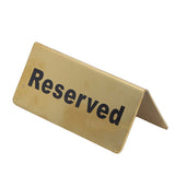 Metal Table Top Sign Strong Stainless Steel Double Sided Space Saving Gold Tabletop Sign for Party Wedding Hotel Reserved