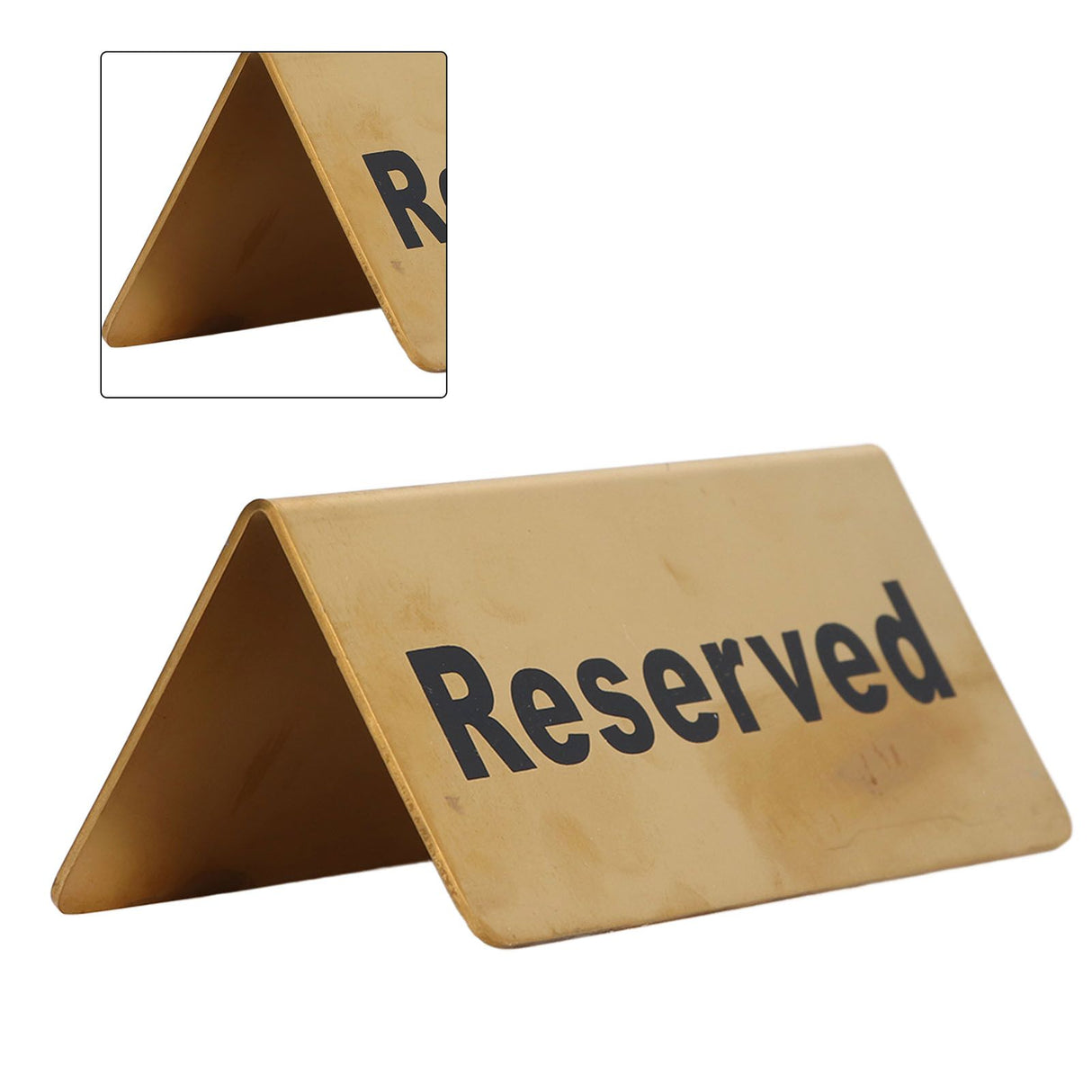 Metal Table Top Sign Strong Stainless Steel Double Sided Space Saving Gold Tabletop Sign for Party Wedding Hotel Reserved