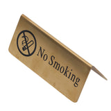 Metal Table Top Sign Strong Stainless Steel Double Sided Space Saving Gold Tabletop Sign for Party Wedding Hotel No Smoking