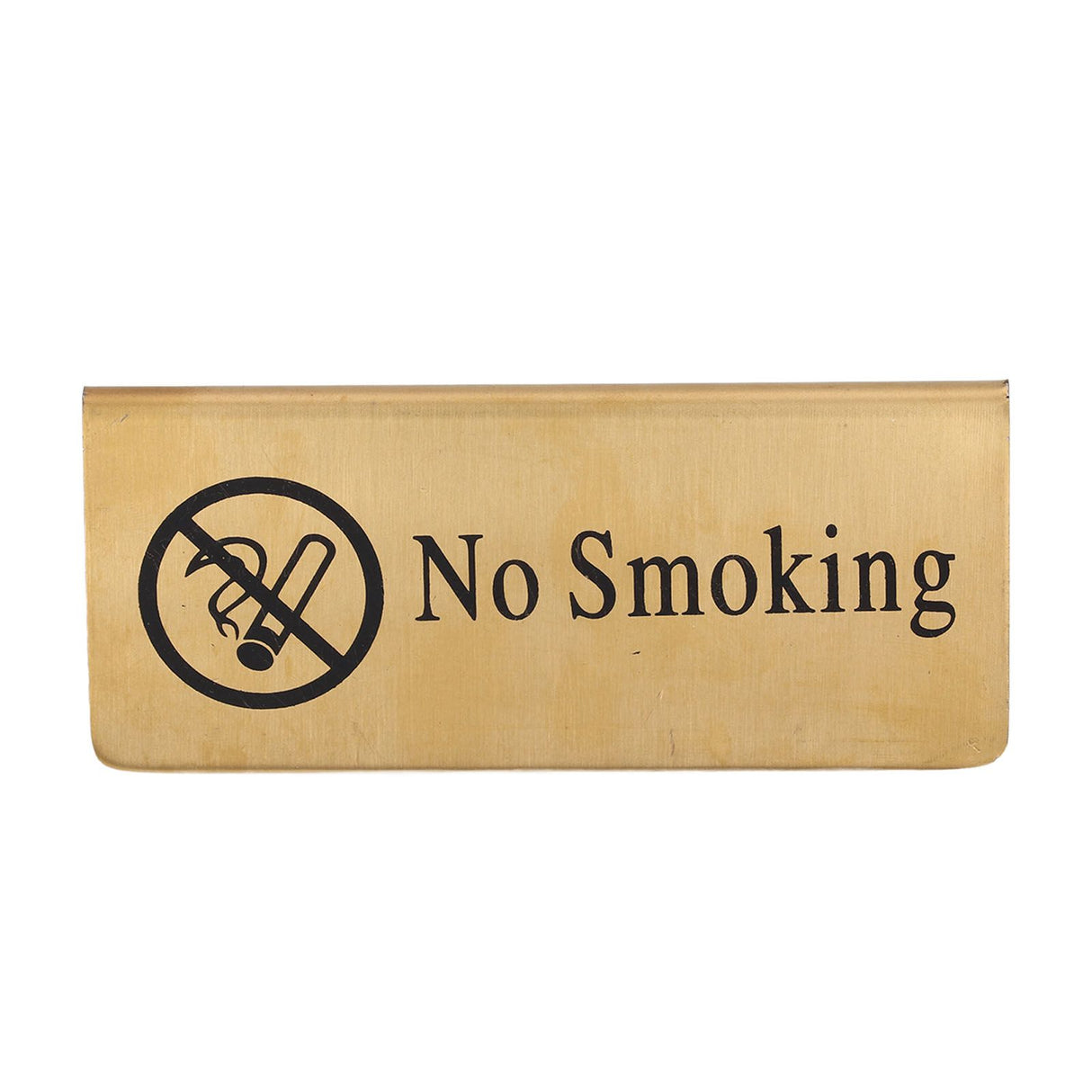 Metal Table Top Sign Strong Stainless Steel Double Sided Space Saving Gold Tabletop Sign for Party Wedding Hotel No Smoking