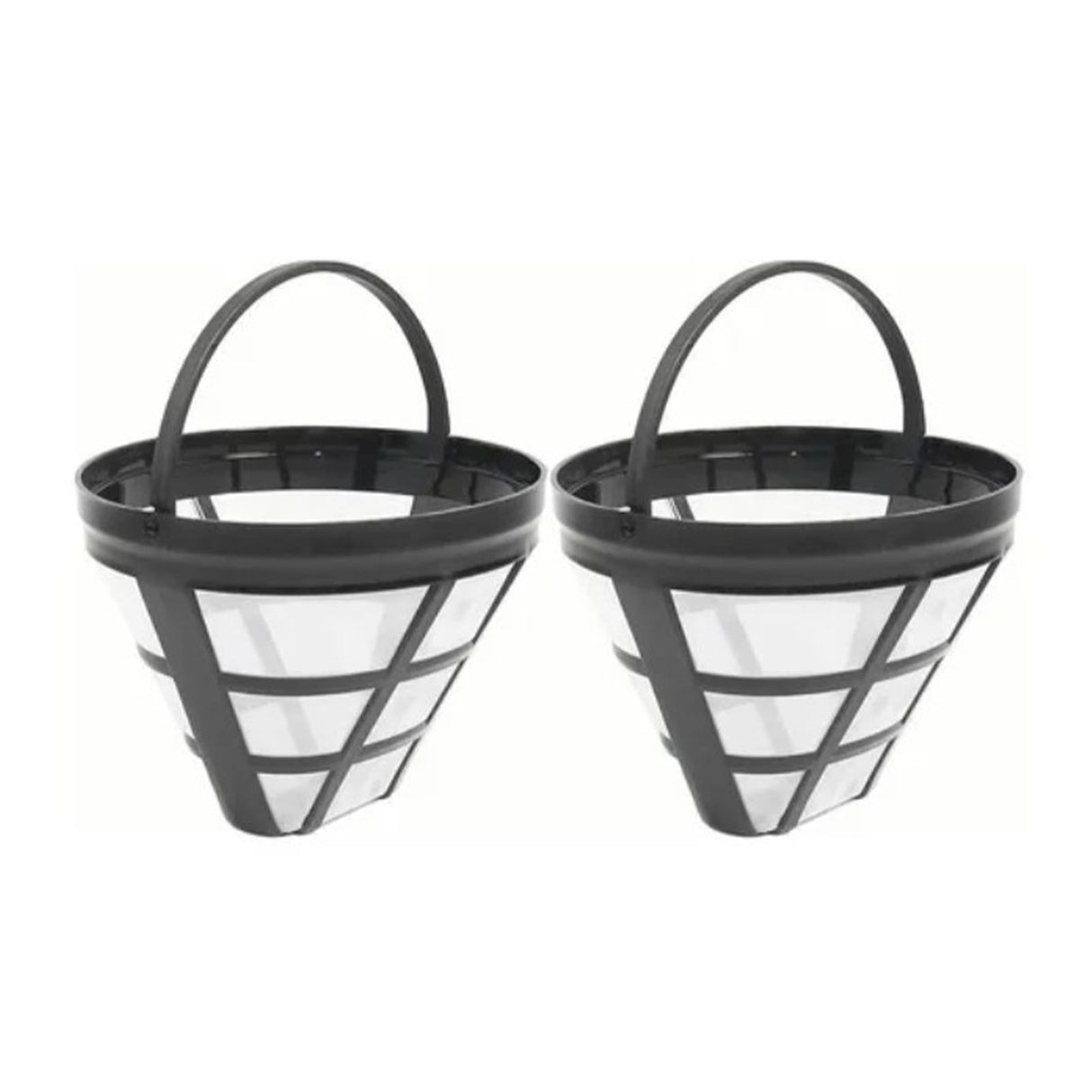 2PCS Reusable Coffee Filter Stainless Steel Nylon Effective Filtering Permanent Cone Coffee Maker Filter for Home