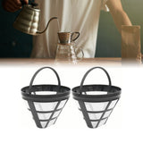 2PCS Reusable Coffee Filter Stainless Steel Nylon Effective Filtering Permanent Cone Coffee Maker Filter for Home - Rear View
