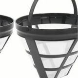 2PCS Reusable Coffee Filter Stainless Steel Nylon Effective Filtering Permanent Cone Coffee Maker Filter for Home