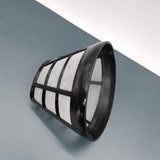 2PCS Reusable Coffee Filter Stainless Steel Nylon Effective Filtering Permanent Cone Coffee Maker Filter for Home
