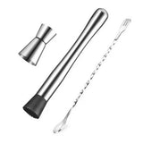 Stainless Steel Crushed Popsicle Mixing Stick Fruit Muddle Pestle Wine Supplies for Barware Tool - Top-Down View