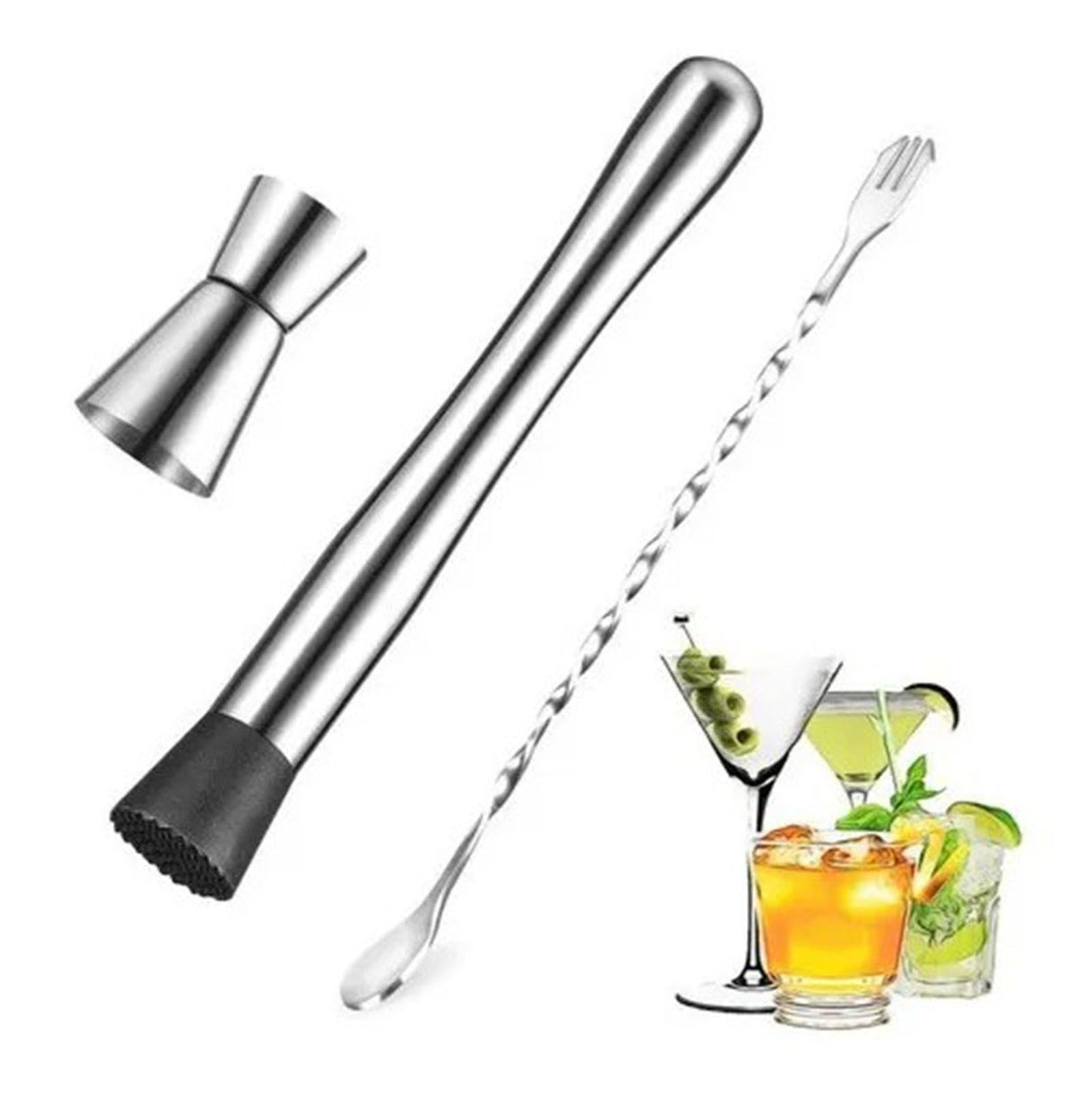 Stainless Steel Crushed Popsicle Mixing Stick Fruit Muddle Pestle Wine Supplies for Barware Tool