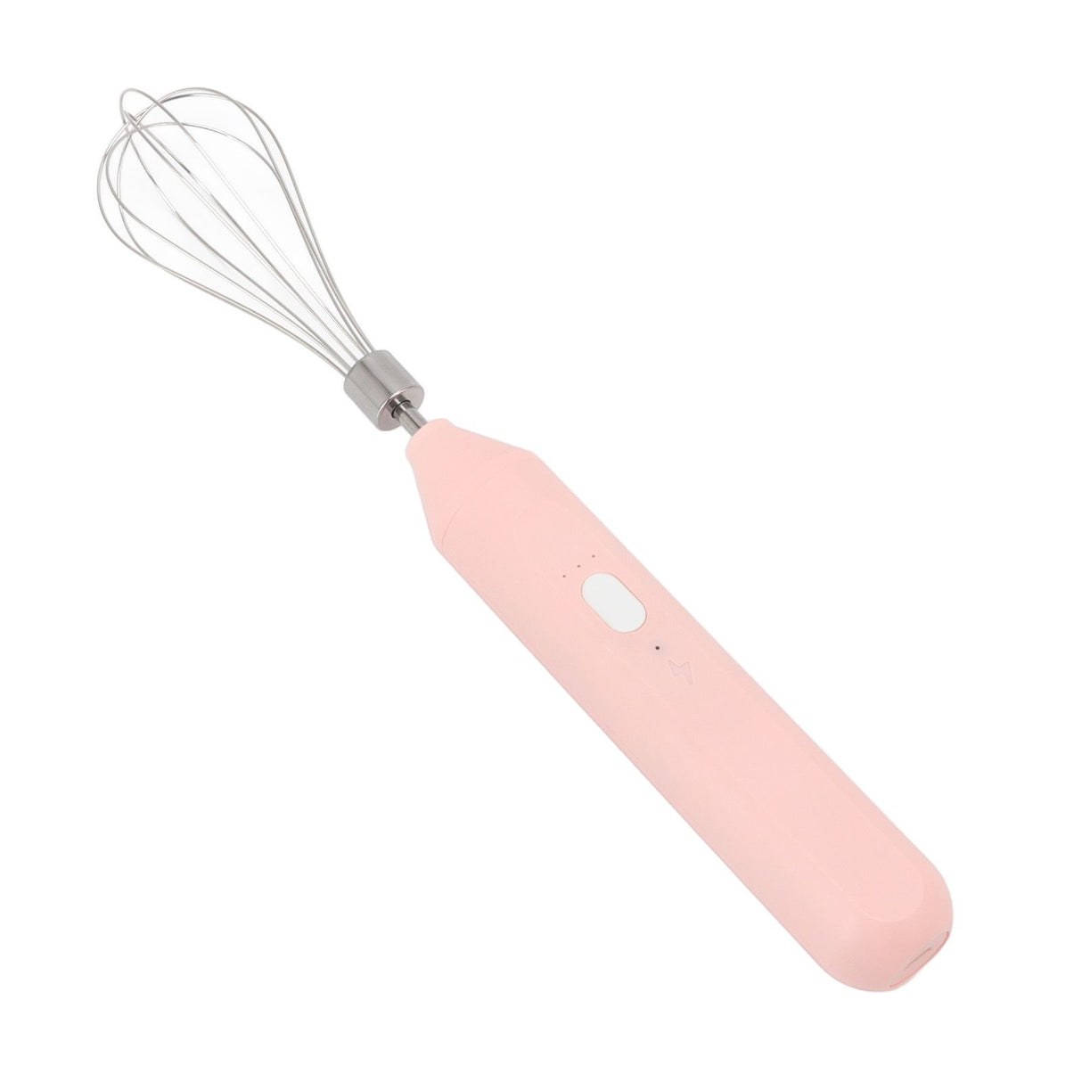 Electric Egg Beater Handheld USB Charging Milk Frother Portable Cordless Drink Mixer with Stainless Steel Whisk Pink