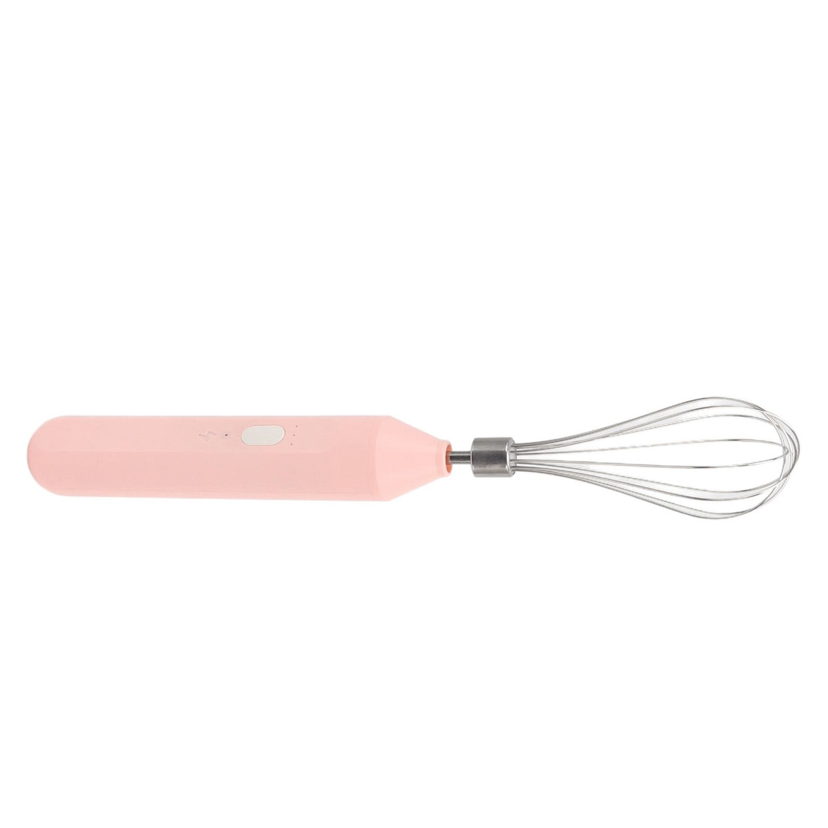 Electric Egg Beater Handheld USB Charging Milk Frother Portable Cordless Drink Mixer with Stainless Steel Whisk Pink