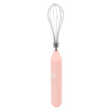 Electric Egg Beater Handheld USB Charging Milk Frother Portable Cordless Drink Mixer with Stainless Steel Whisk Pink