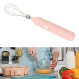 Electric Egg Beater Handheld USB Charging Milk Frother Portable Cordless Drink Mixer with Stainless Steel Whisk Pink - Extra Image
