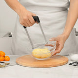 Stainless Steel Potato Masher Home Manual Potato Press Kitchen Sweet Potato Mud Mash Tool - Rear View