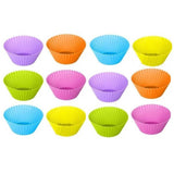 12pcs Silicone Baking Cups High Temperature Resistant Food Grade Silicone Muffin Cups for Party