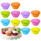 12pcs Silicone Baking Cups High Temperature Resistant Food Grade Silicone Muffin Cups for Party - 45-Degree Angle