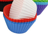 12pcs Silicone Baking Cups High Temperature Resistant Food Grade Silicone Muffin Cups for Party - Low Angle