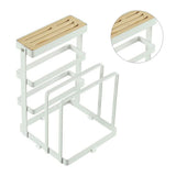 Knife Cutting Board Holder Multifunctional Pot Lid Knife Block Cutting Board Organizer for Kitchen Supplies - Top-Down View