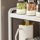 Tabletop Kitchen Storage Rack White Plastic Double Layers Telescopic Kitchen Shelf Organizer for Home Stove Basin 8512 1 - Low Angle