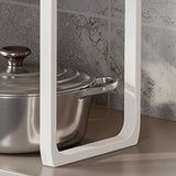 Tabletop Kitchen Storage Rack White Plastic Double Layers Telescopic Kitchen Shelf Organizer for Home Stove Basin 8512 1 - Extra Image