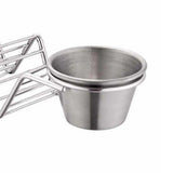Taco Stand Stainless Steel 3 Grid V Shaped Glossy Taco Holder Rack for Kitchen Home with Double Side Sauce Cups