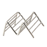 Stainless Steel V Shaped Taco Holder Corn Roll Spring Roll Taco Stand Home Pancake Food Rack 1‑2 Grids 6.3x9.5x4.5cm/2.5x3.7x1.8in