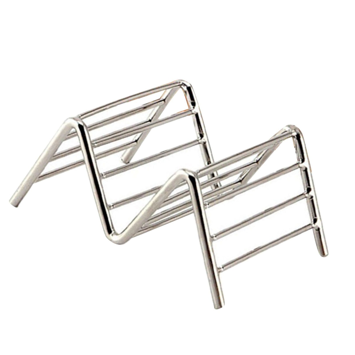 Stainless Steel V Shaped Taco Holder Corn Roll Spring Roll Taco Stand Home Pancake Food Rack 1‑2 Grids 6.3x9.5x4.5cm/2.5x3.7x1.8in