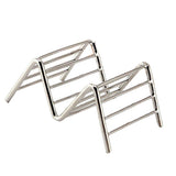 Stainless Steel V Shaped Taco Holder Corn Roll Spring Roll Taco Stand Home Pancake Food Rack 1‑2 Grids 6.3x9.5x4.5cm/2.5x3.7x1.8in