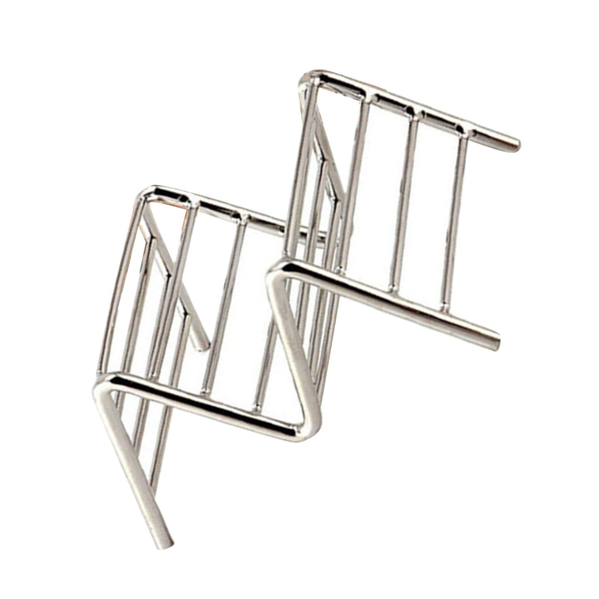 Stainless Steel V Shaped Taco Holder Corn Roll Spring Roll Taco Stand Home Pancake Food Rack 1‑2 Grids 6.3x9.5x4.5cm/2.5x3.7x1.8in