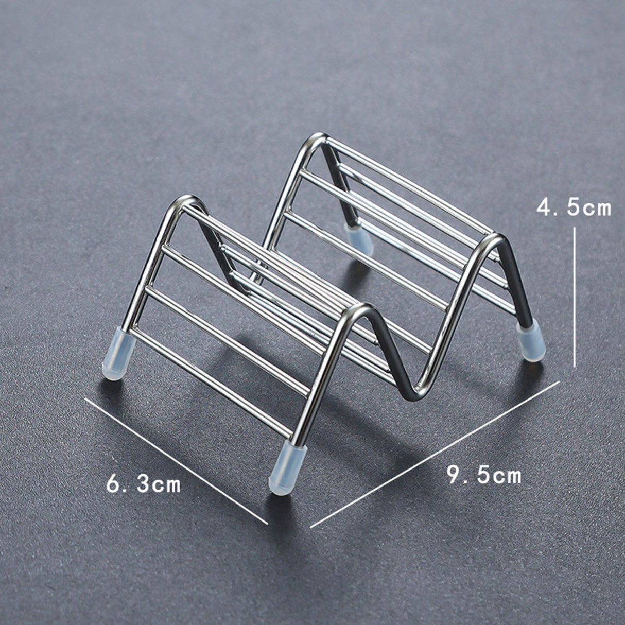 Stainless Steel V Shaped Taco Holder Corn Roll Spring Roll Taco Stand Home Pancake Food Rack 1‑2 Grids 6.3x9.5x4.5cm/2.5x3.7x1.8in
