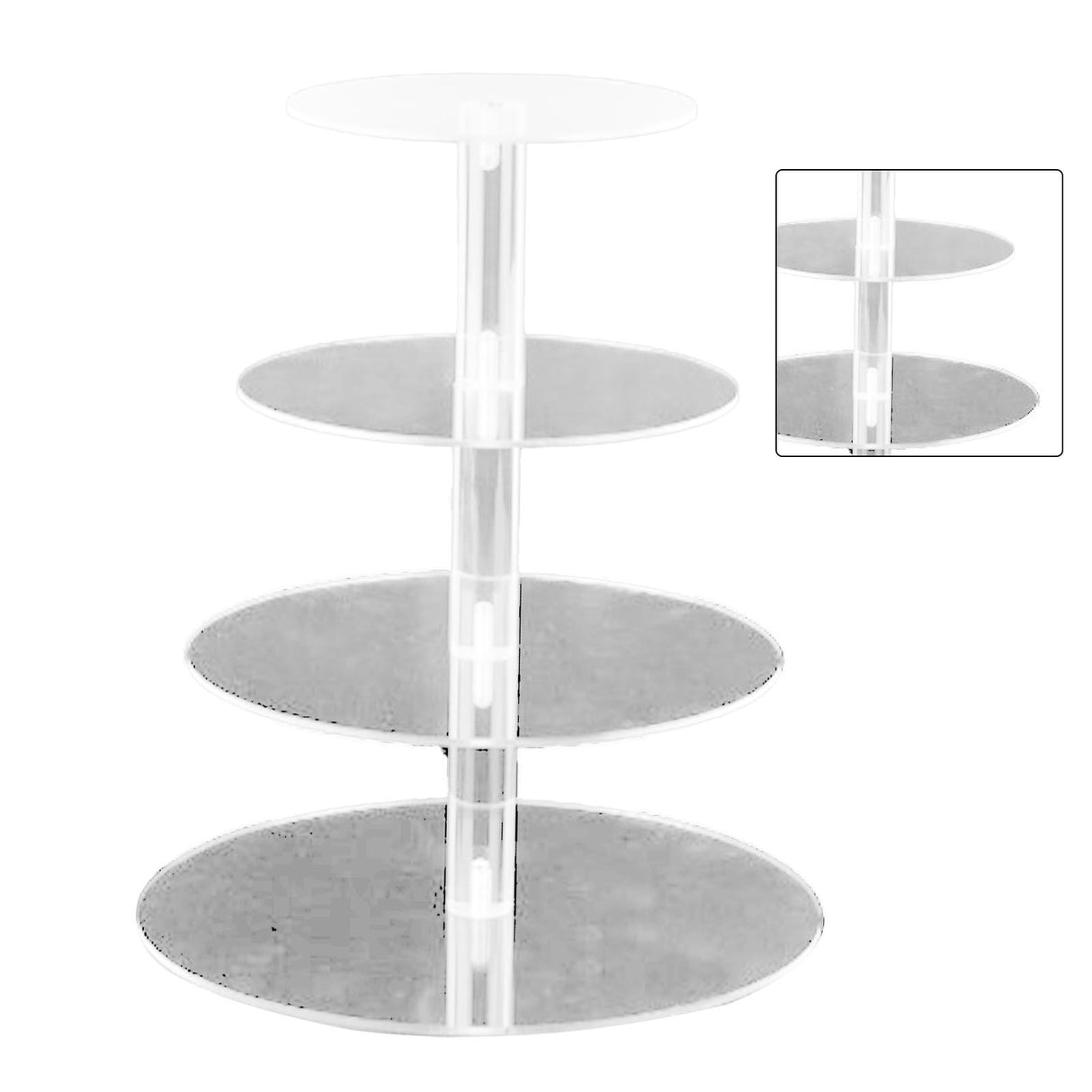 Cupcake Stand Multi Round Tiers Transparent Acrylic High Stability Cupcake Tower for Display Serving Party 4 Tier