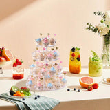 Cupcake Stand Multi Round Tiers Transparent Acrylic High Stability Cupcake Tower for Display Serving Party 4 Tier