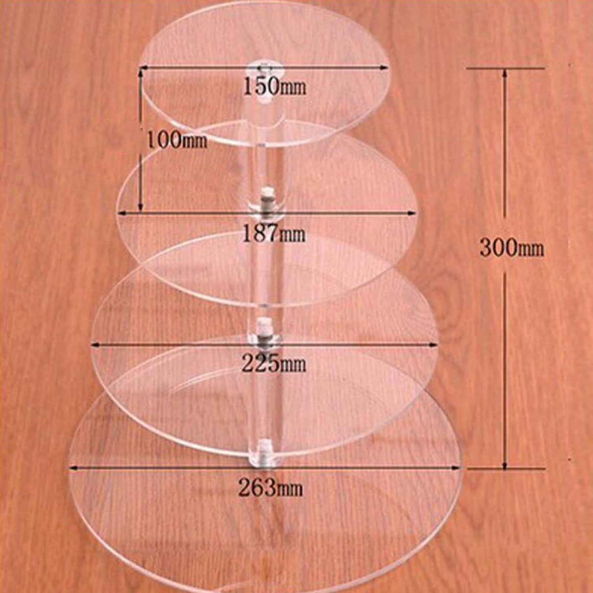 Cupcake Stand Multi Round Tiers Transparent Acrylic High Stability Cupcake Tower for Display Serving Party 4 Tier