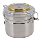 Cigar Jar Stainless Steel Silicone Ring with Hygrometer Waterproof Sealed Storage Jar for Home 96mmx103mm/3.8x4.1in