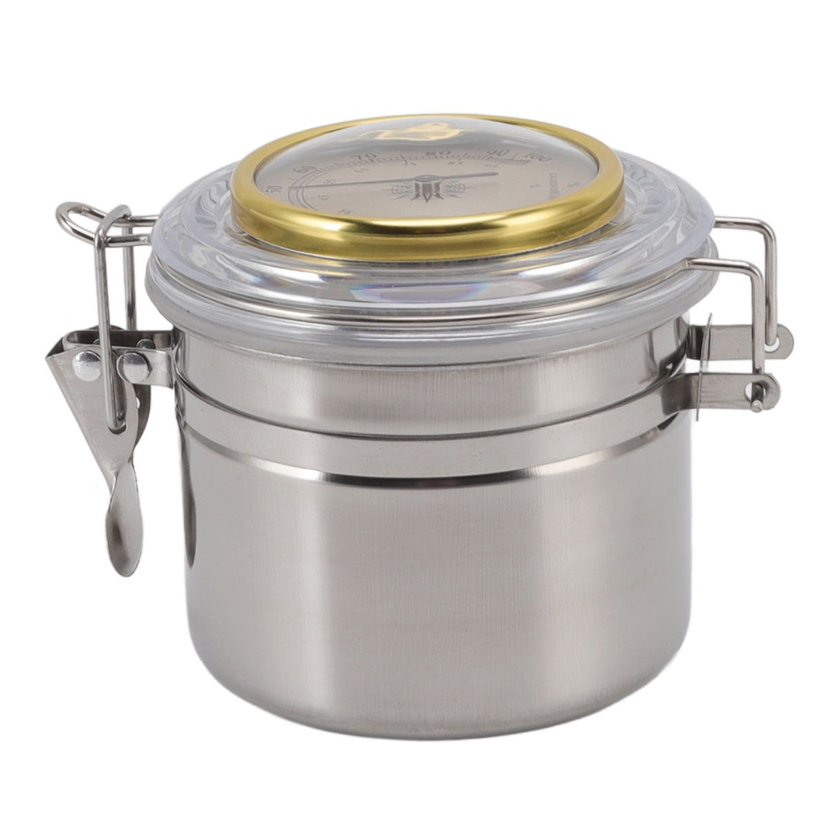 Cigar Jar Stainless Steel Silicone Ring with Hygrometer Waterproof Sealed Storage Jar for Home 96mmx103mm/3.8x4.1in