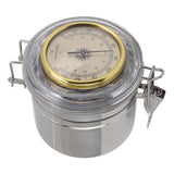 Cigar Jar Stainless Steel Silicone Ring with Hygrometer Waterproof Sealed Storage Jar for Home 96mmx103mm/3.8x4.1in