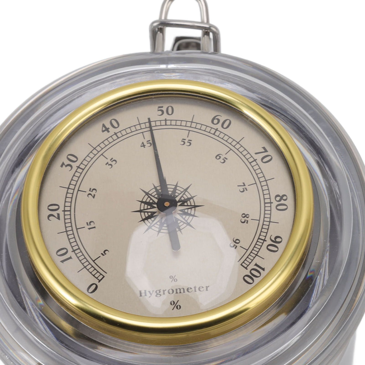 Cigar Jar Stainless Steel Silicone Ring with Hygrometer Waterproof Sealed Storage Jar for Home 96mmx103mm/3.8x4.1in