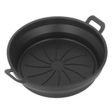 Foldable Fryer Silicone Liner Food Grade High Temperature Resistant Round Fryer Silicone Pot Black Diameter 19CM