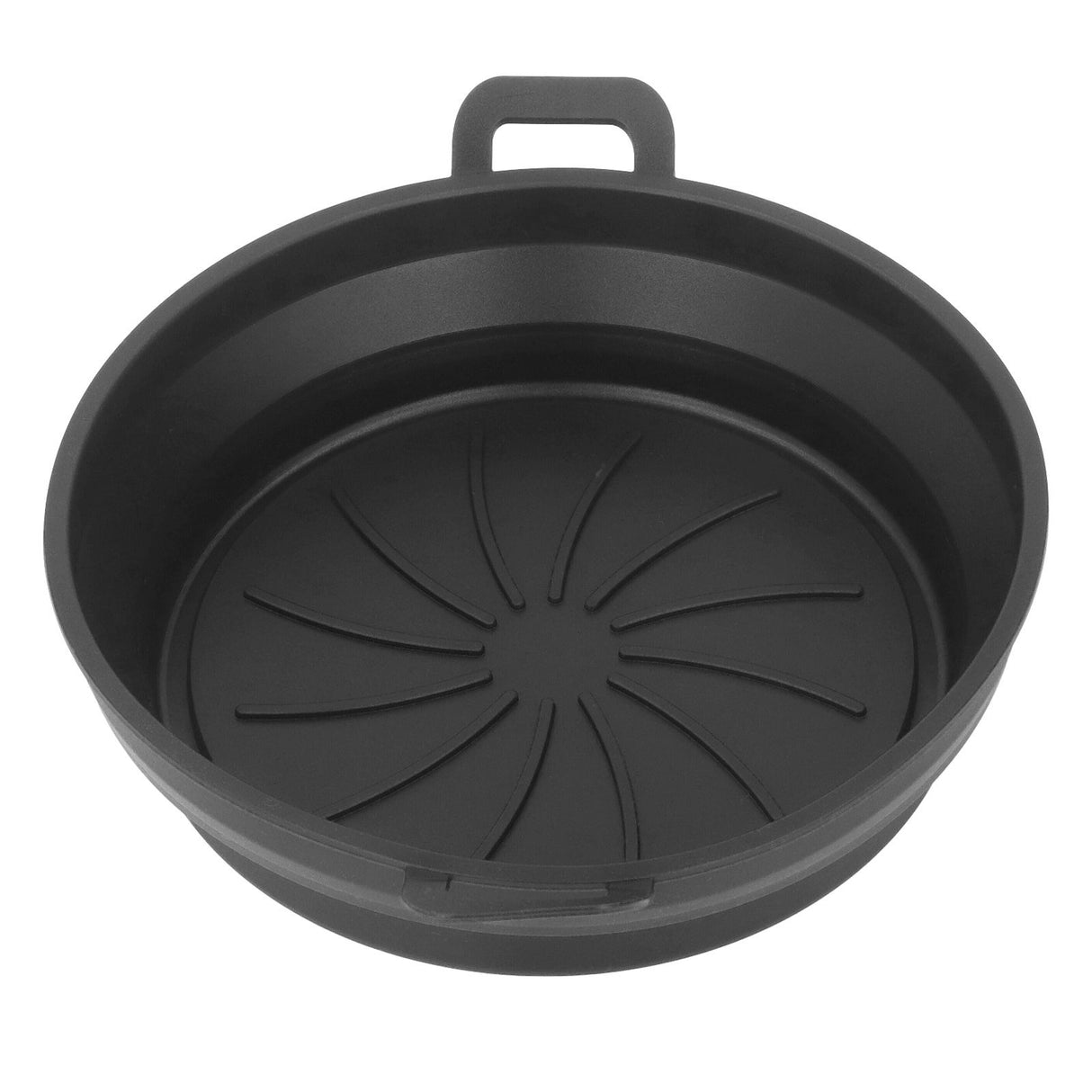Foldable Fryer Silicone Liner Food Grade High Temperature Resistant Round Fryer Silicone Pot Black Diameter 19CM