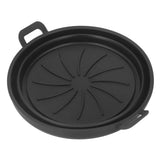 Foldable Fryer Silicone Liner Food Grade High Temperature Resistant Round Fryer Silicone Pot Black Diameter 19CM - Low Angle