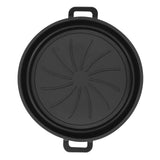 Foldable Fryer Silicone Liner Food Grade High Temperature Resistant Round Fryer Silicone Pot Black Diameter 19CM