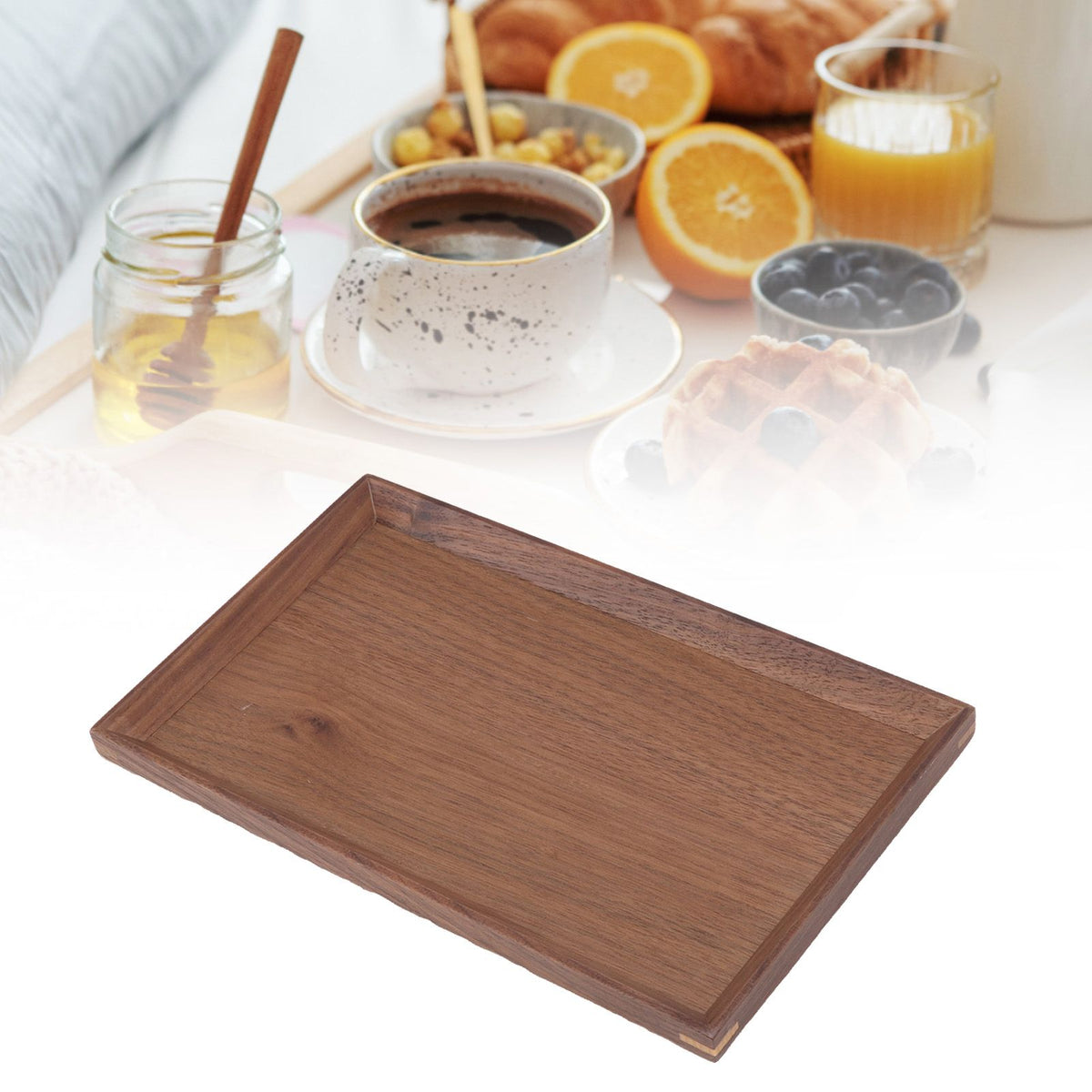 Black Walnut Tray Simple Fashion Serving Tray Serve Tea Fruit Cheese Wine Or Meals Small Rectangle