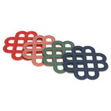 4Pcs Silicone Trivet Pad Hollow Heat Resistant Slip Resistant China Knotted Trivet Pot Mat for Kitchen Table