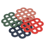 4Pcs Silicone Trivet Pad Hollow Heat Resistant Slip Resistant China Knotted Trivet Pot Mat for Kitchen Table