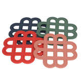 4Pcs Silicone Trivet Pad Hollow Heat Resistant Slip Resistant China Knotted Trivet Pot Mat for Kitchen Table - Extra Image