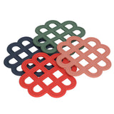 4Pcs Silicone Trivet Pad Hollow Heat Resistant Slip Resistant China Knotted Trivet Pot Mat for Kitchen Table - Extra Image