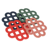 4Pcs Silicone Trivet Pad Hollow Heat Resistant Slip Resistant China Knotted Trivet Pot Mat for Kitchen Table - Extra Image