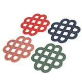4Pcs Silicone Trivet Pad Hollow Heat Resistant Slip Resistant China Knotted Trivet Pot Mat for Kitchen Table - Extra Image